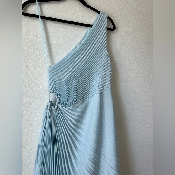 ALC Delfina Matte Pleated Dress Aqua Baby Blue US 4 - Picture 4 of 12